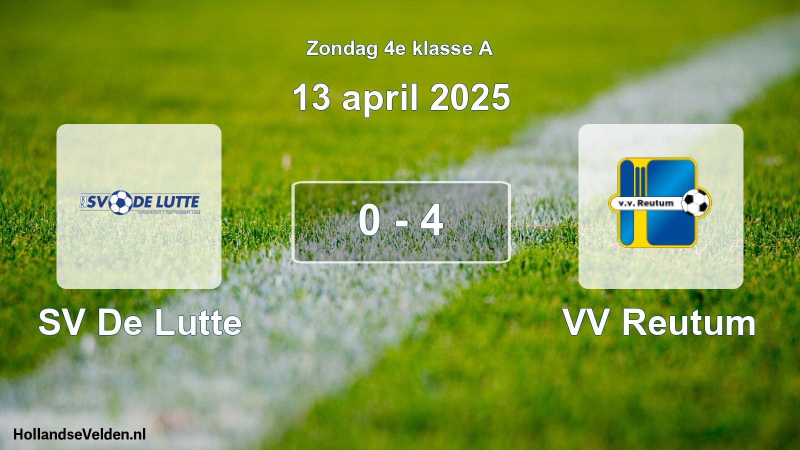 Total number of matches played: SV De Lutte - VV Reutum 0 - 4 (13 April 2025)