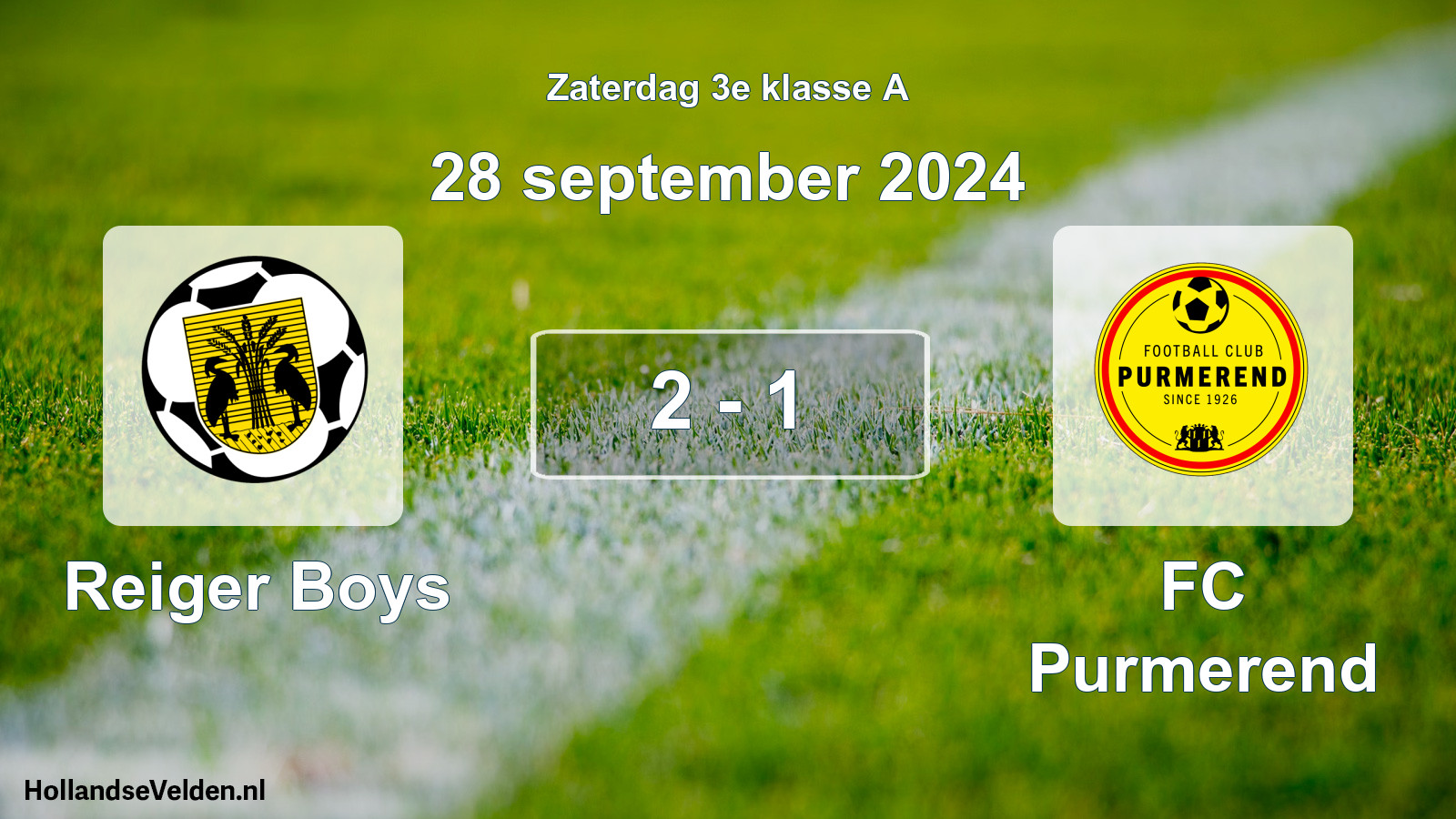 Total number of matches played: Reiger Boys - FC Purmerend 2 - 1 (28 September 2024)
