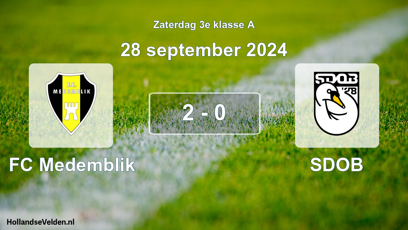 Total number of matches played: FC Medemblik - SDOB 2 - 0 (28 September 2024)