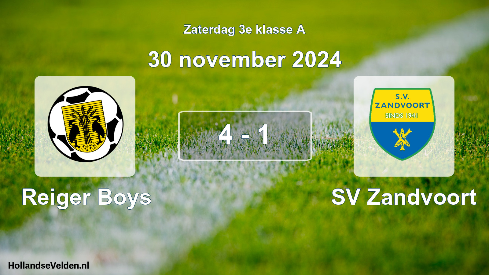 Total number of matches played: Reiger Boys - SV Zandvoort 4 - 1 (30 November 2024)