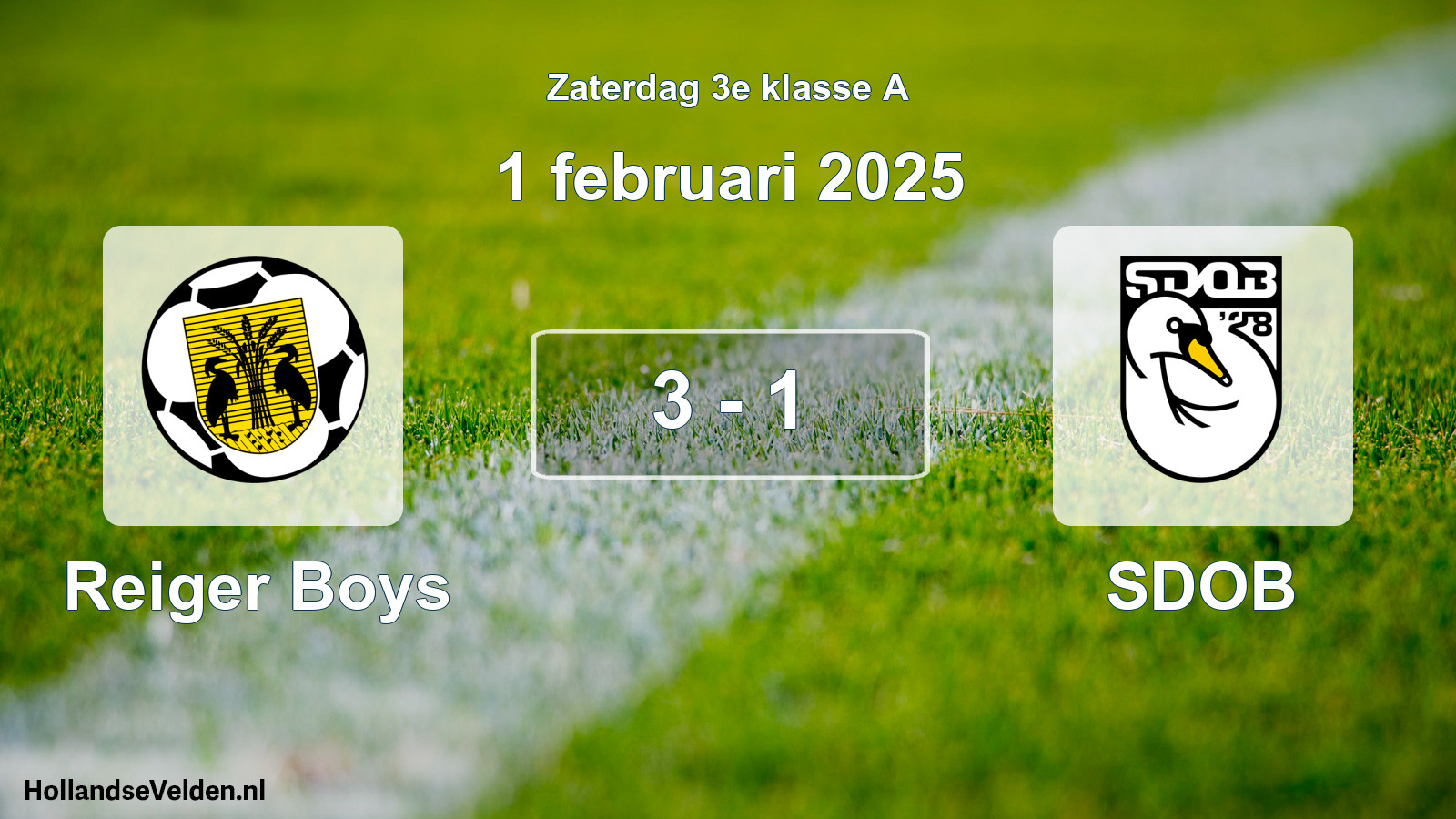 Total number of matches played: Reiger Boys - SDOB 3 - 1 (1 February 2025)