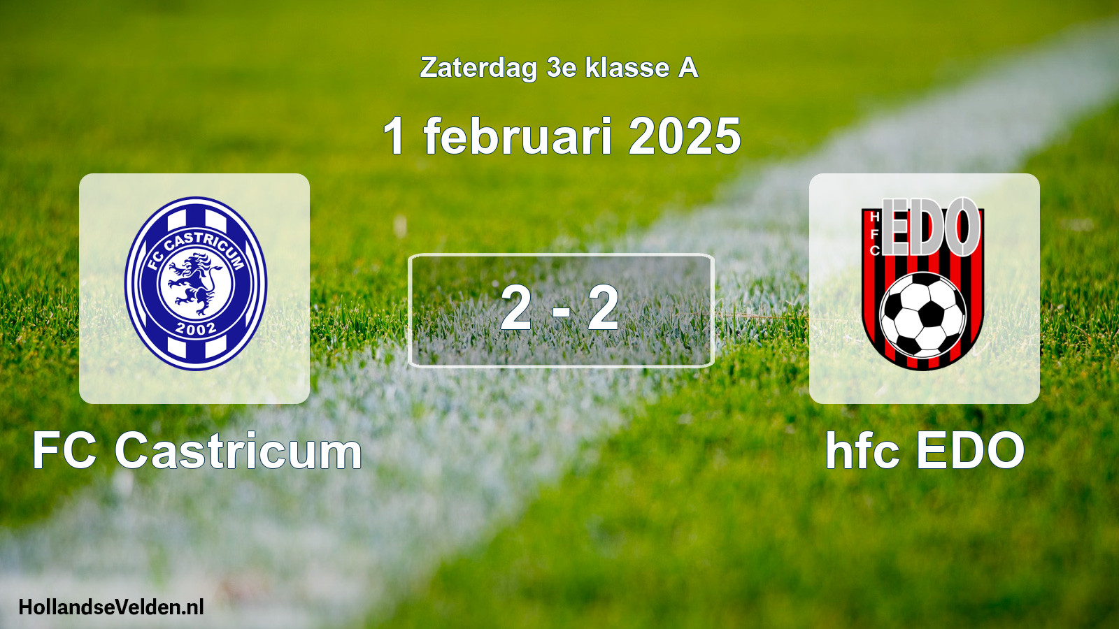Total number of matches played: FC Castricum - hfc EDO 2 - 2 (1 February 2025)
