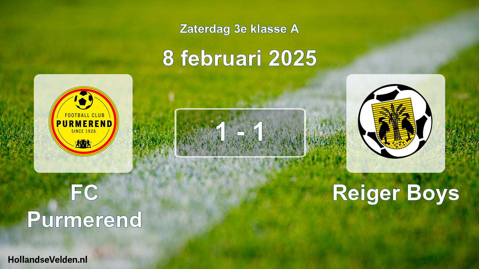 Total number of matches played: FC Purmerend - Reiger Boys 1 - 1 (8 February 2025)