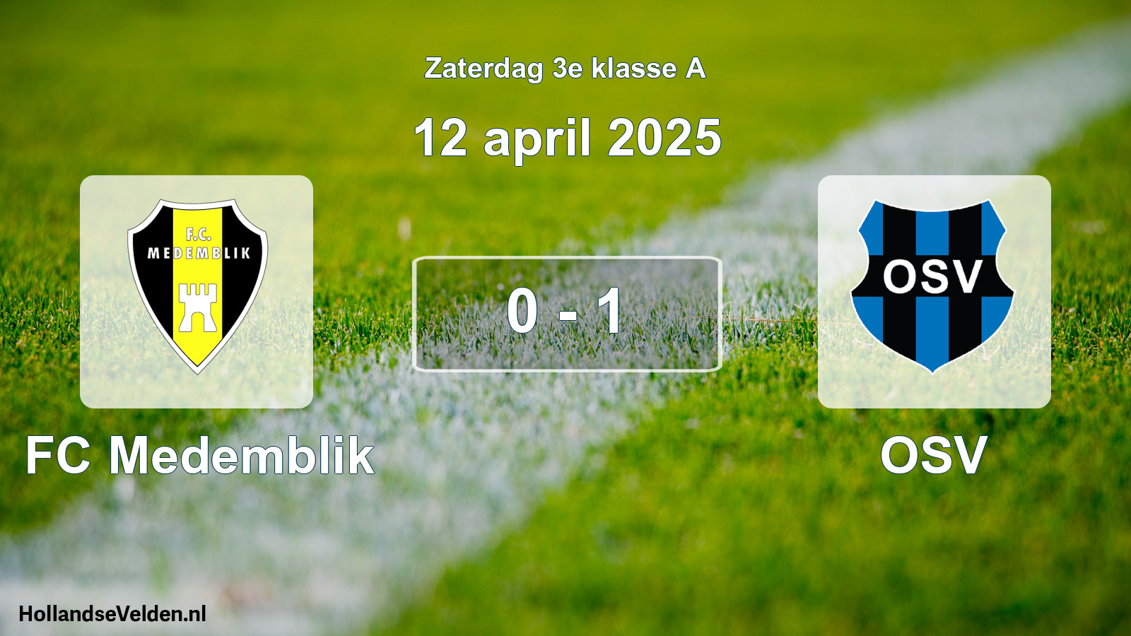 Total number of matches played: FC Medemblik - OSV 0 - 1 (12 April 2025)