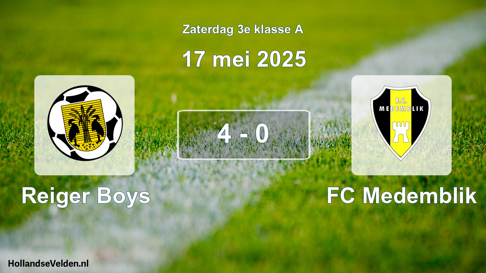 Total number of matches played: Reiger Boys - FC Medemblik 4 - 0 (17 May 2025)