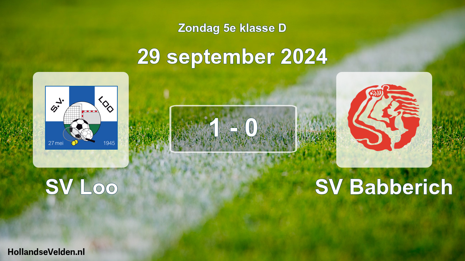 Total number of matches played: SV Loo - SV Babberich 1 - 0 (29 September 2024)