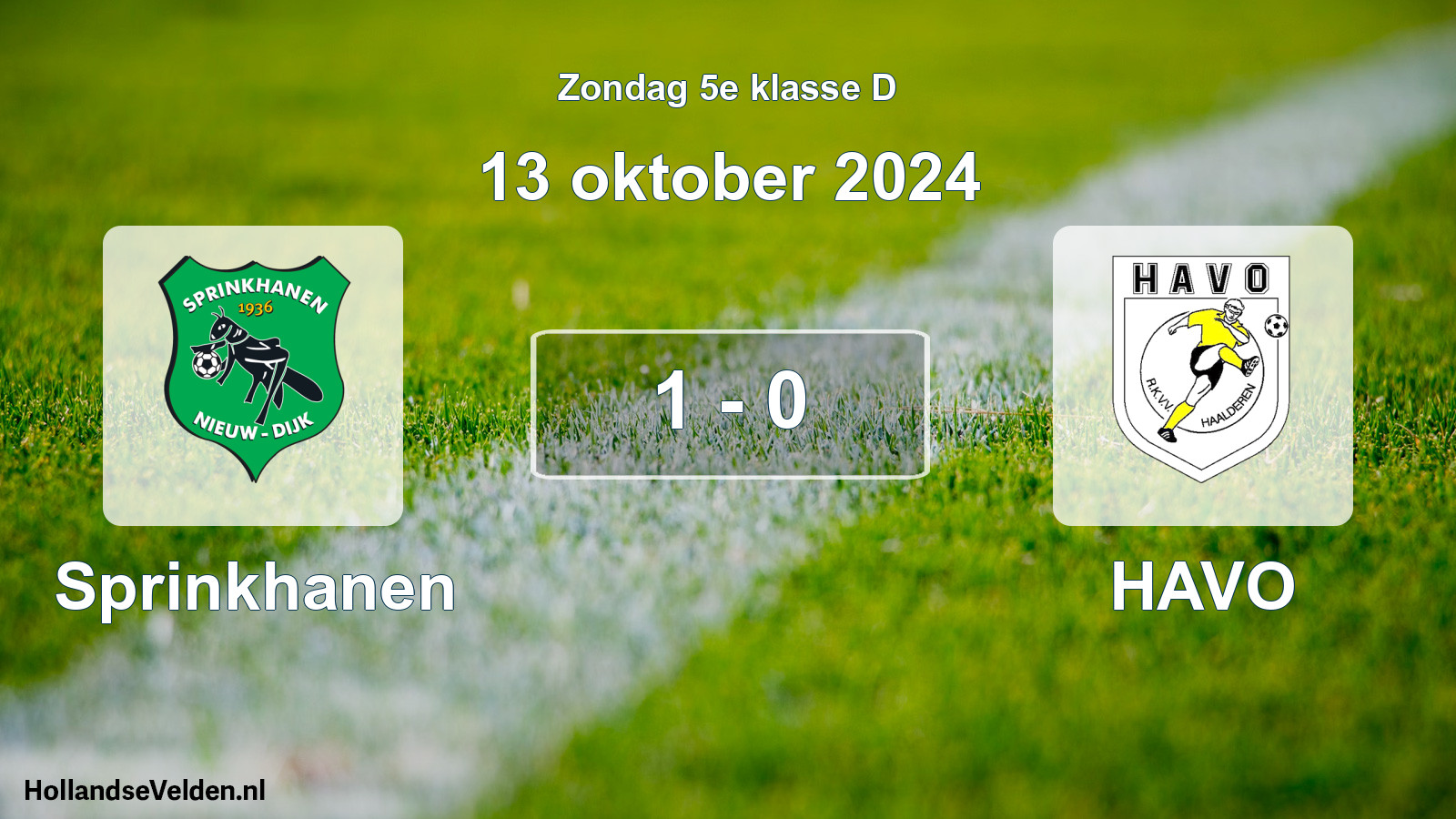 Total number of matches played: Sprinkhanen - HAVO 1 - 0 (13 October 2024)