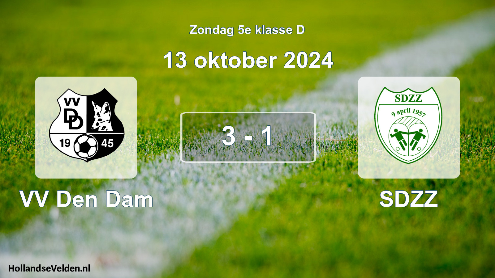 Total number of matches played: VV Den Dam - SDZZ 3 - 1 (13 October 2024)