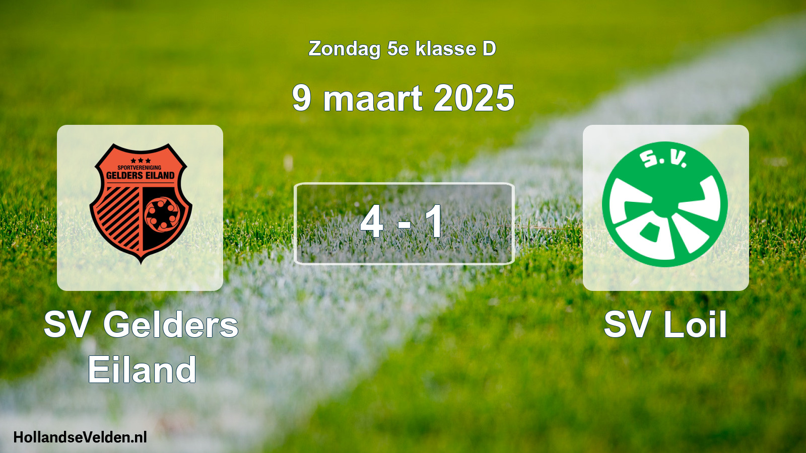 Total number of matches played: SV Gelders Eiland - SV Loil 4 - 1 (9 March 2025)