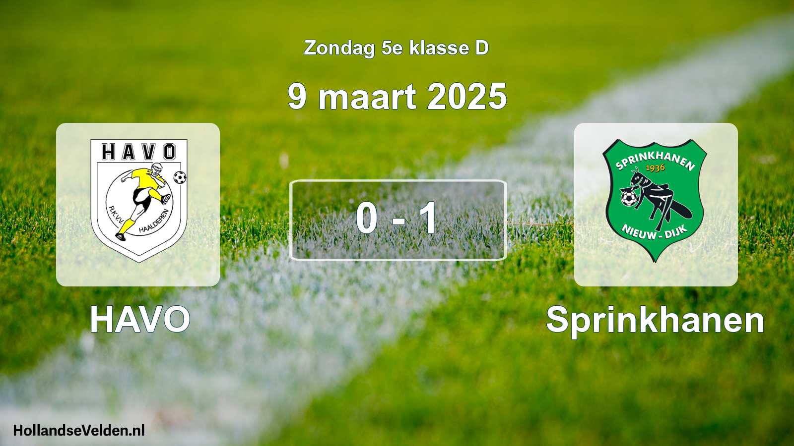 Total number of matches played: HAVO - Sprinkhanen 0 - 1 (9 March 2025)