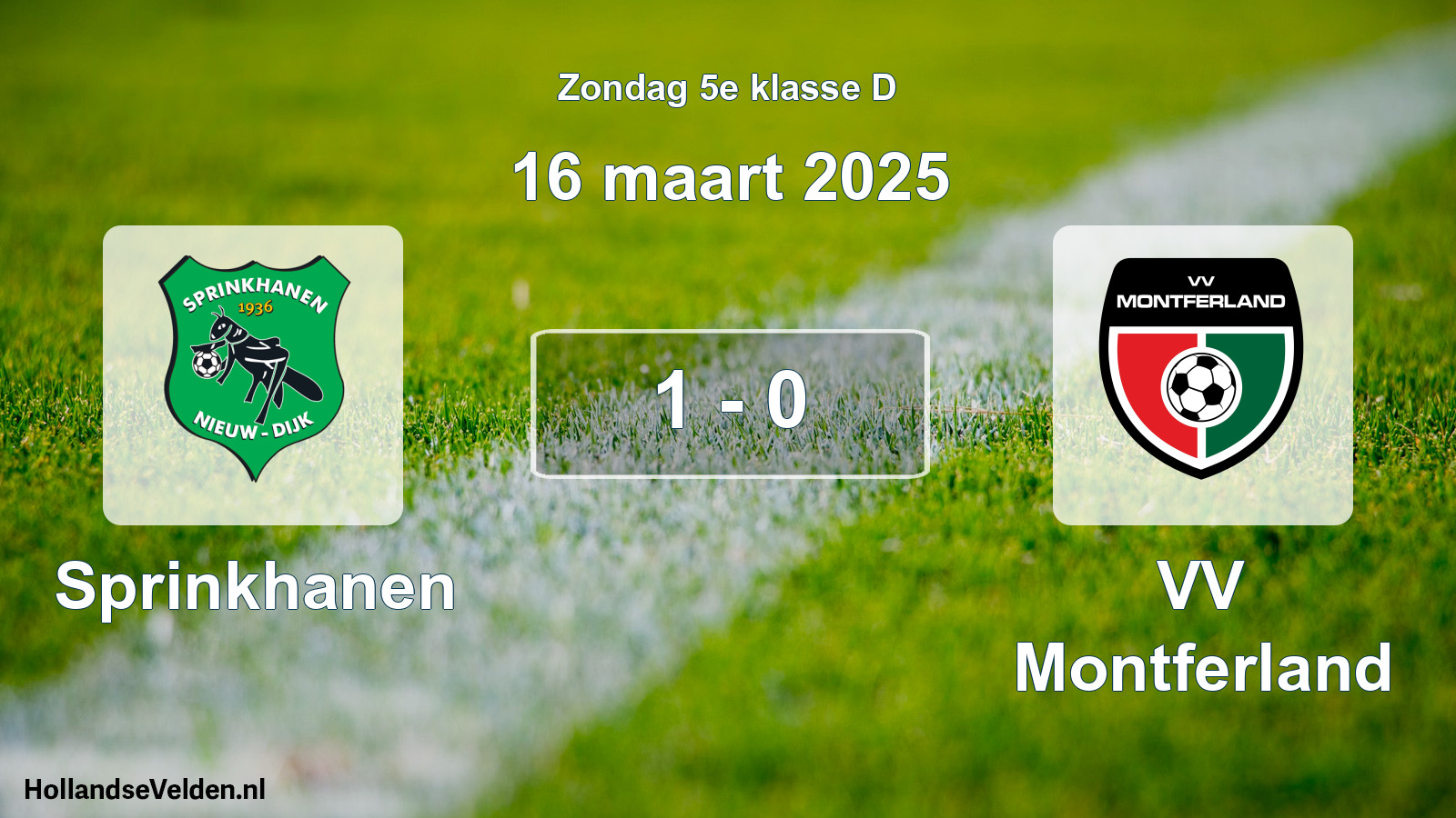 Total number of matches played: Sprinkhanen - VV Montferland 1 - 0 (16 March 2025)
