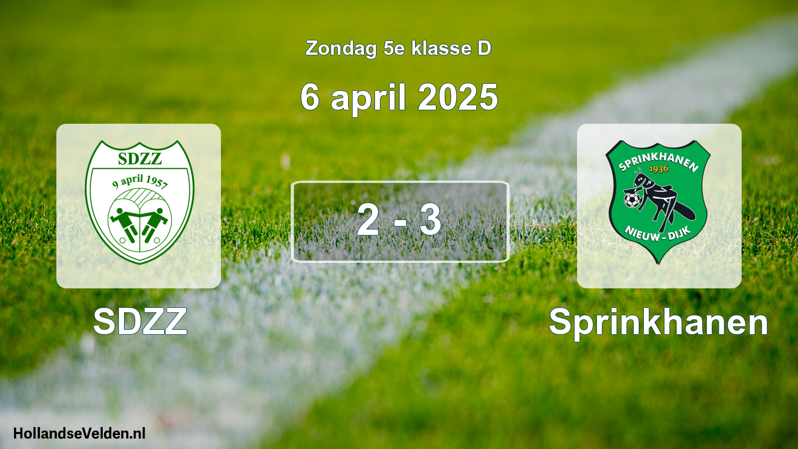 Total number of matches played: SDZZ - Sprinkhanen 2 - 3 (6 April 2025)