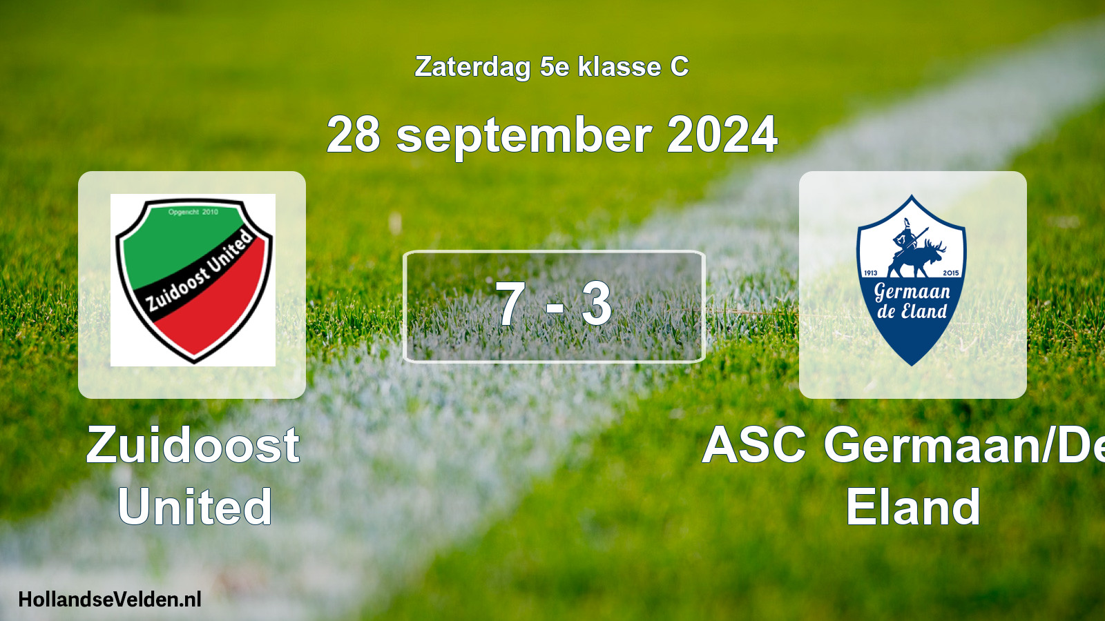 Total number of matches played: Zuidoost United - ASC Germaan/De Eland 7 - 3 (28 September 2024)