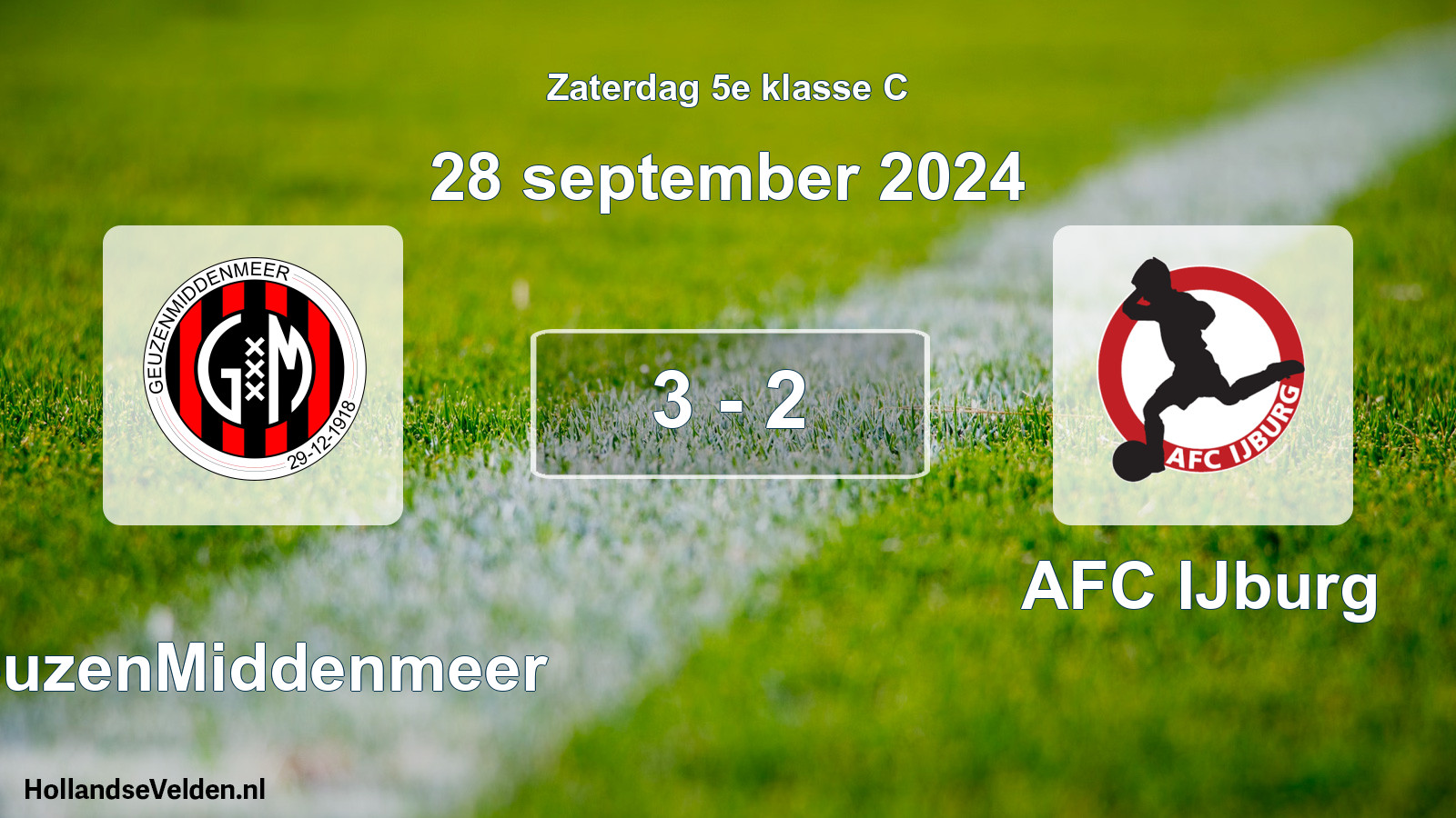 Total number of matches played: GeuzenMiddenmeer - AFC IJburg 3 - 2 (28 September 2024)