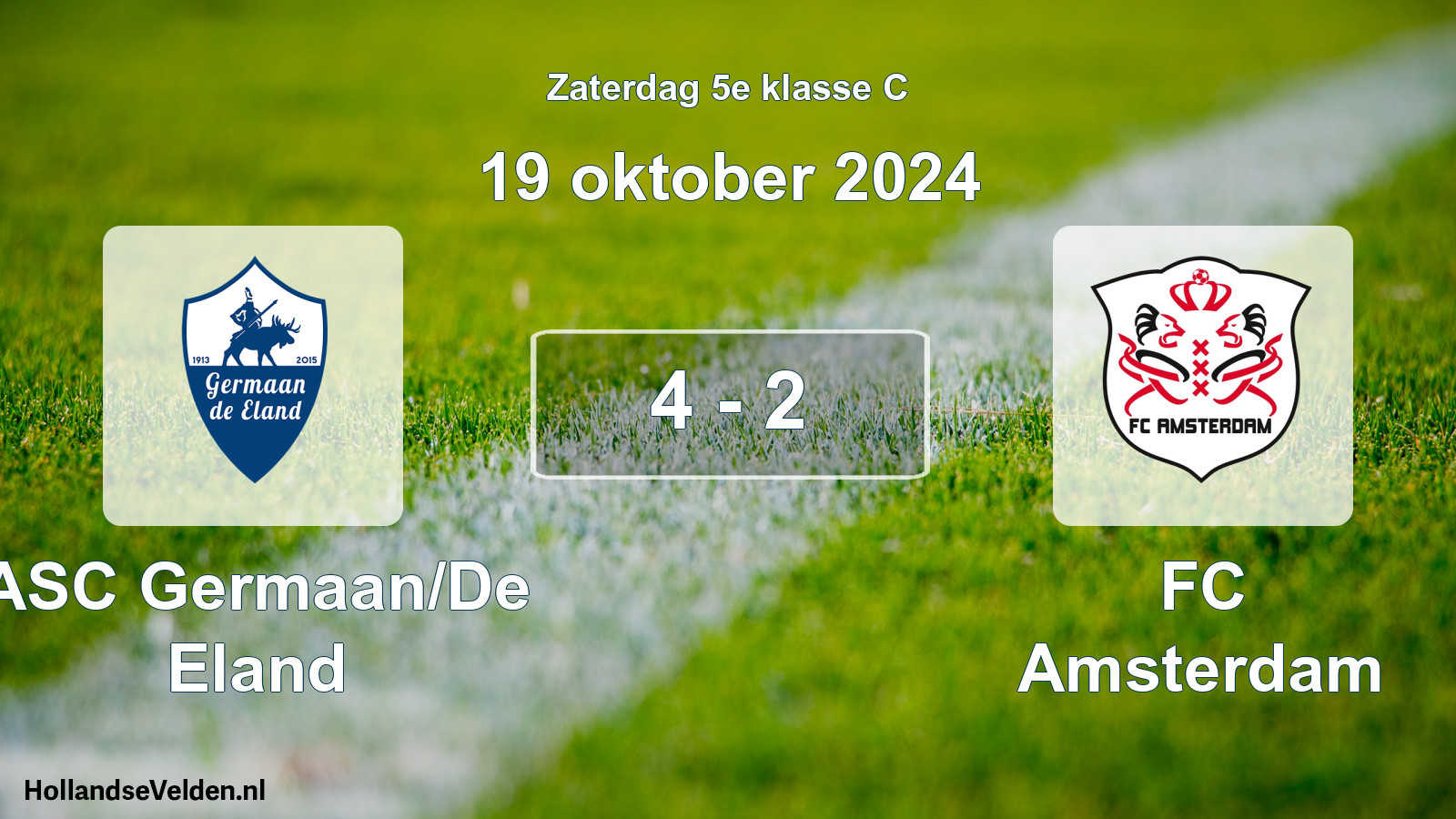 Total number of matches played: ASC Germaan/De Eland - FC Amsterdam 4 - 2 (19 October 2024)