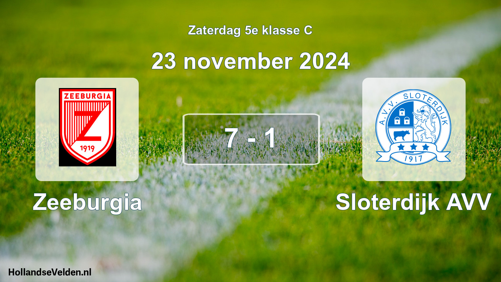 Total number of matches played: Zeeburgia - Sloterdijk AVV 7 - 1 (23 November 2024)