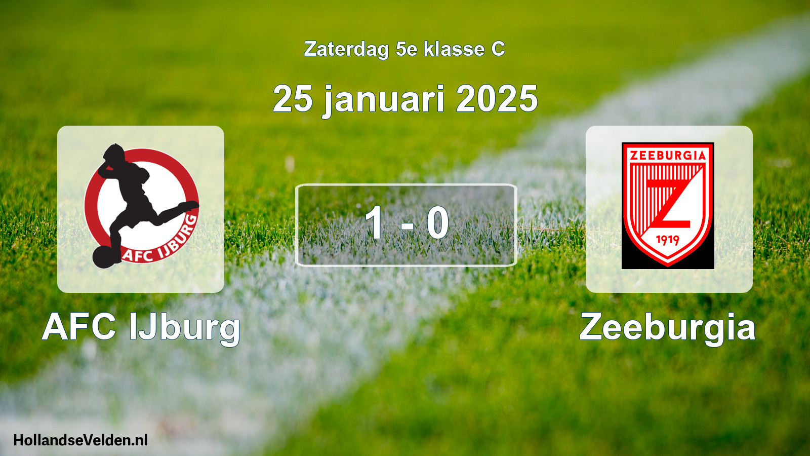Total number of matches played: AFC IJburg - Zeeburgia 1 - 0 (25 January 2025)