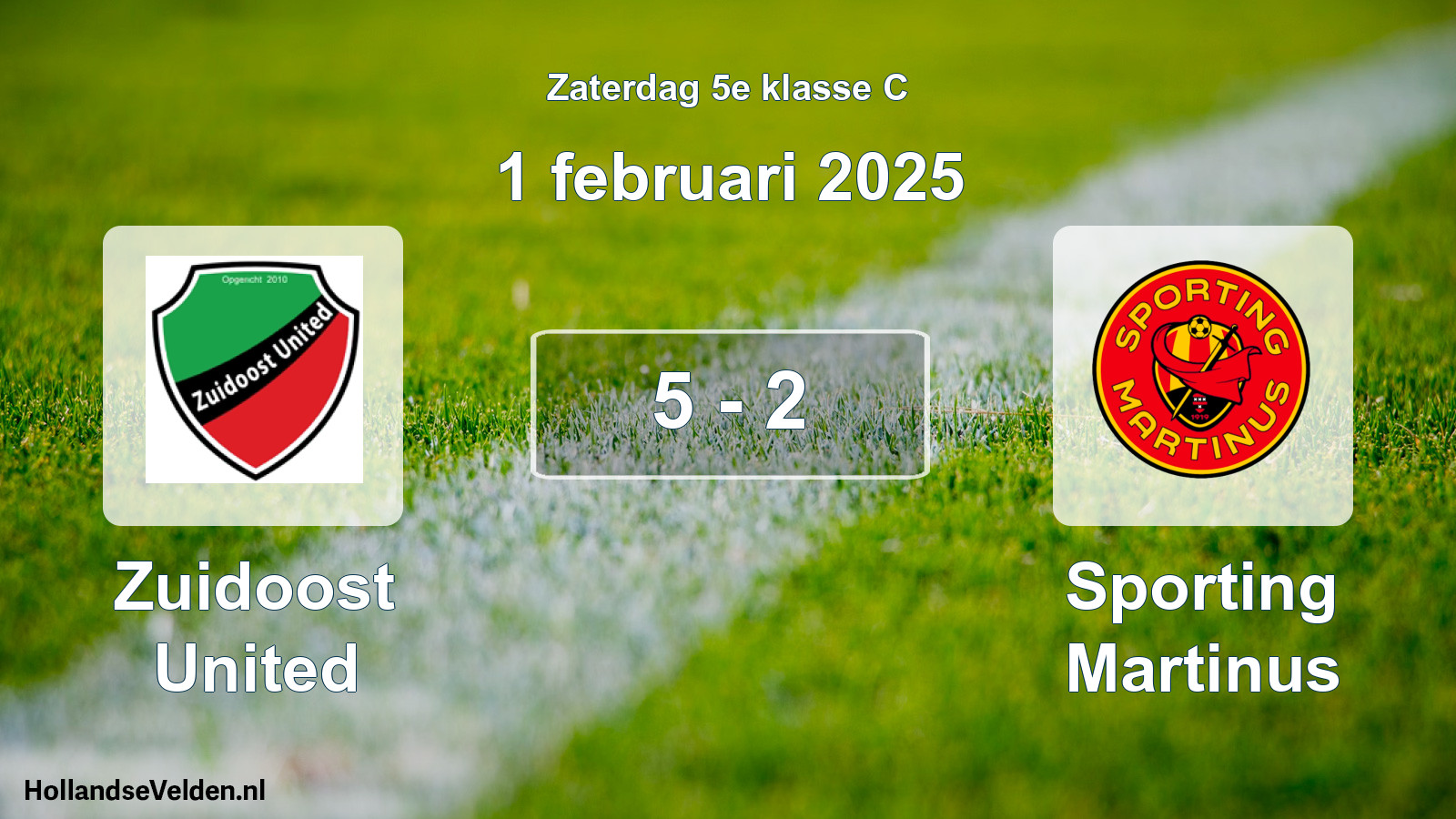 Total number of matches played: Zuidoost United - Sporting Martinus 5 - 2 (1 February 2025)