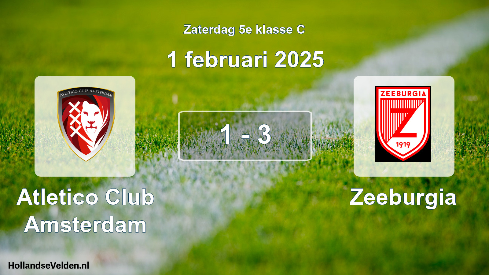 Total number of matches played: Atletico Club Amsterdam - Zeeburgia 1 - 3 (1 February 2025)