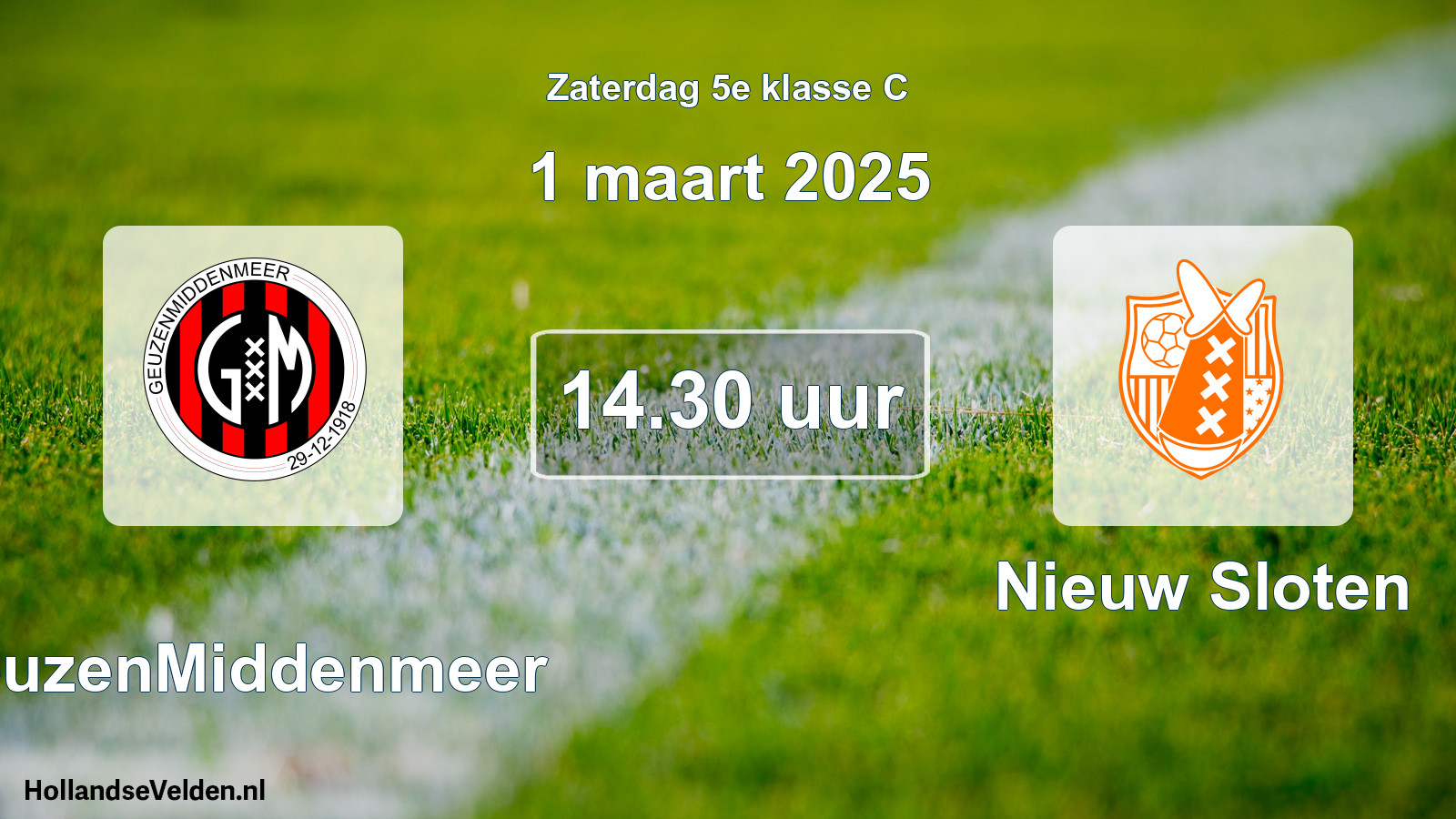Scheduled Match: GeuzenMiddenmeer - Nieuw Sloten (1 March 2025)