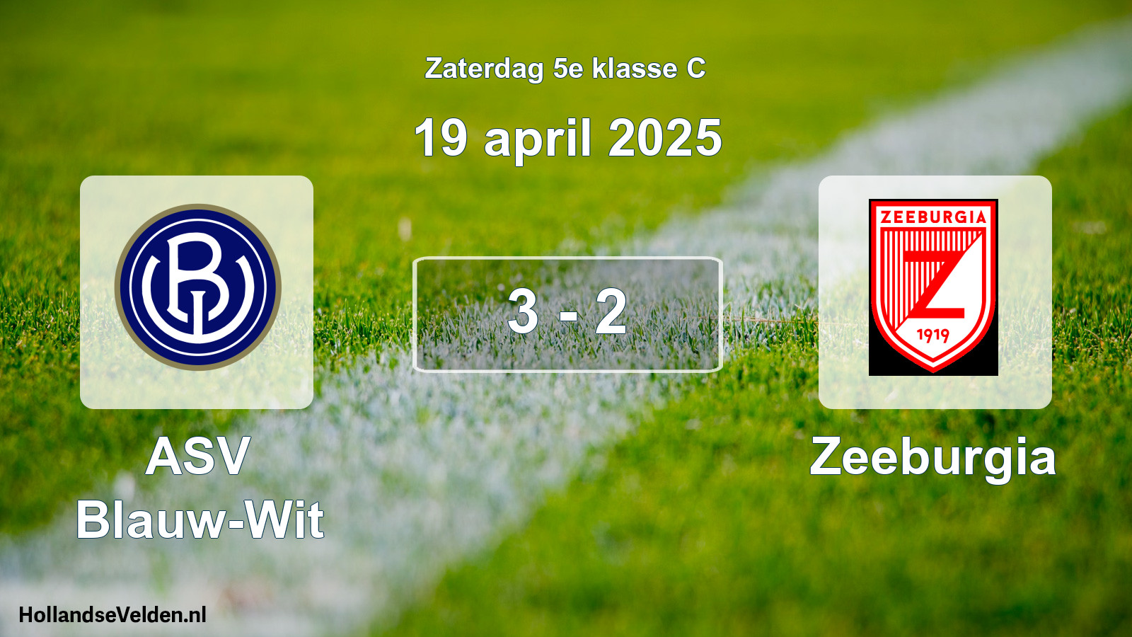 Total number of matches played: ASV Blauw-Wit - Zeeburgia 3 - 2 (19 April 2025)