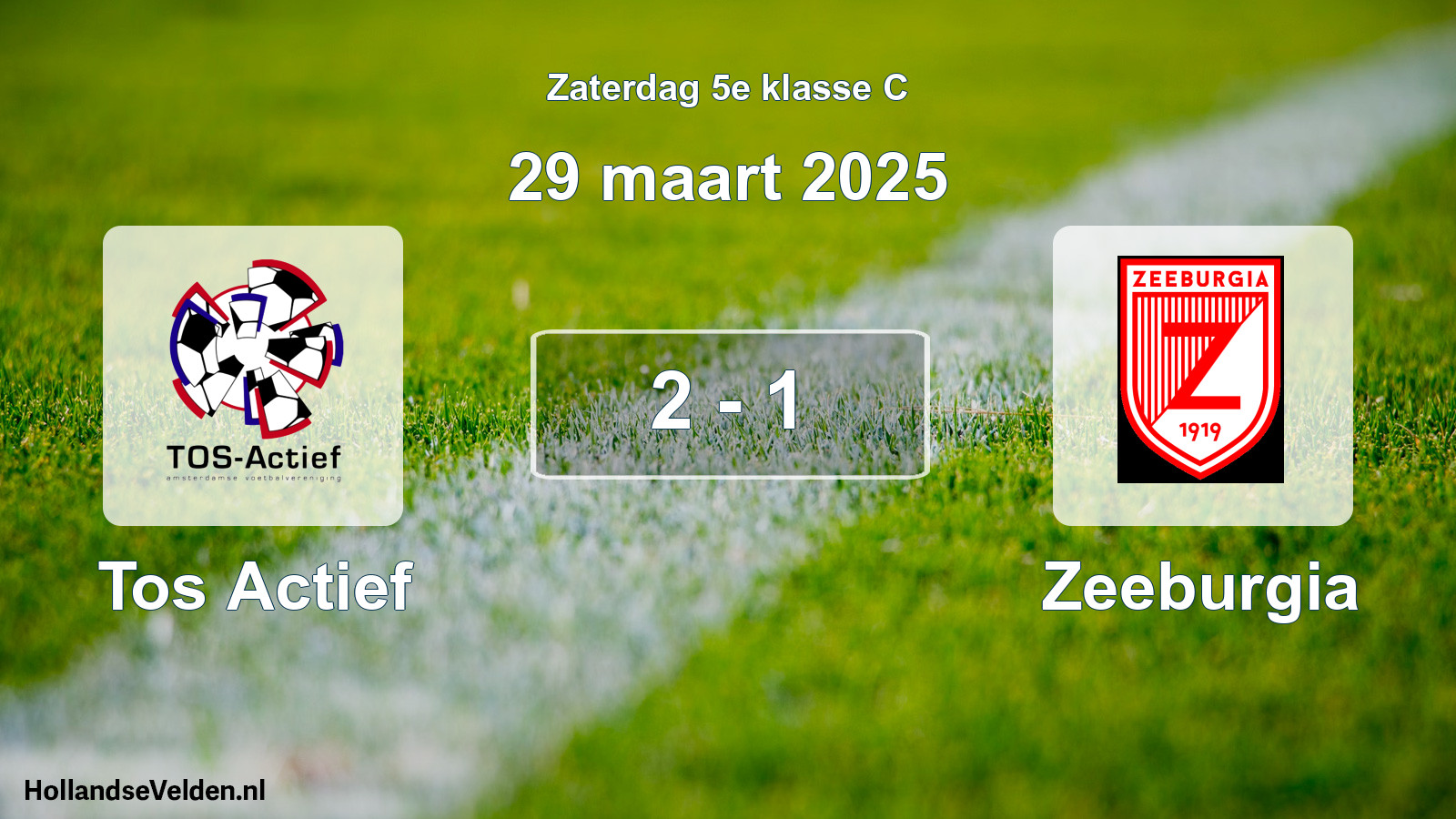 Total number of matches played: Tos Actief - Zeeburgia 2 - 1 (29 March 2025)