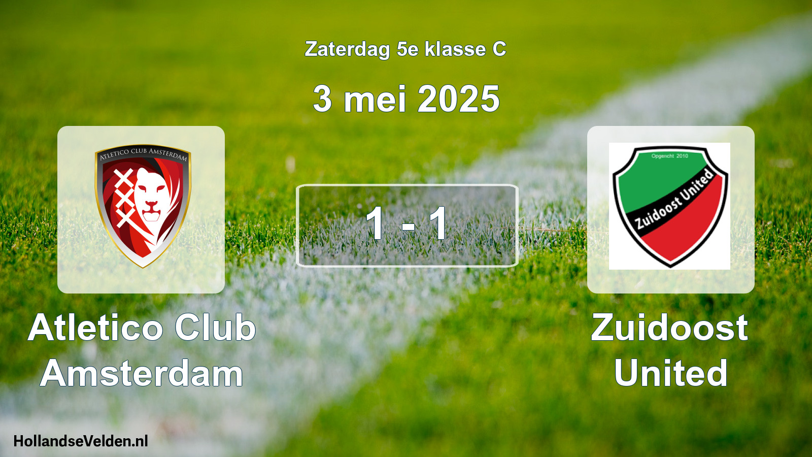 Total number of matches played: Atletico Club Amsterdam - Zuidoost United 1 - 1 (3 May 2025)