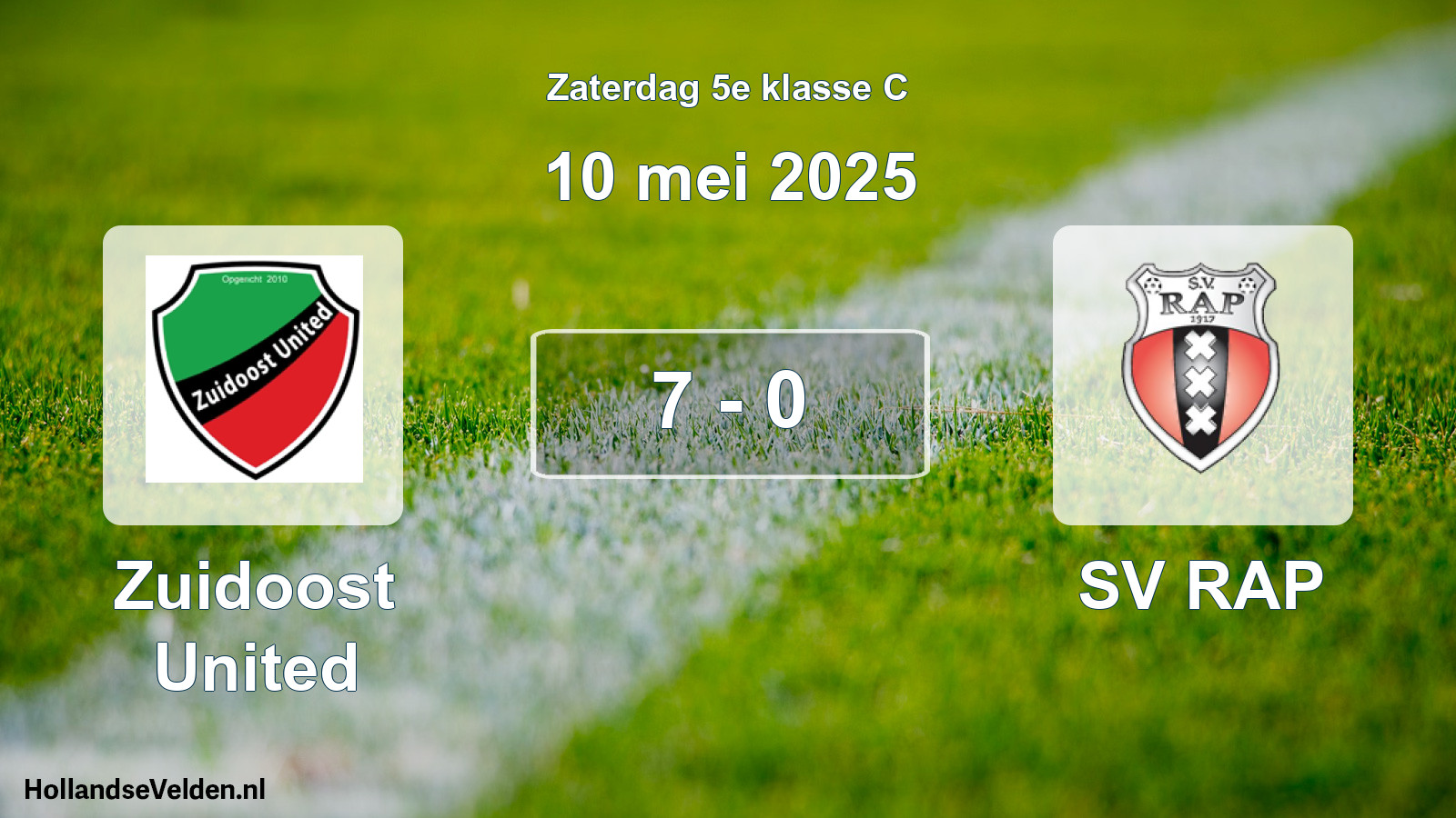 Total number of matches played: Zuidoost United - SV RAP 7 - 0 (10 May 2025)