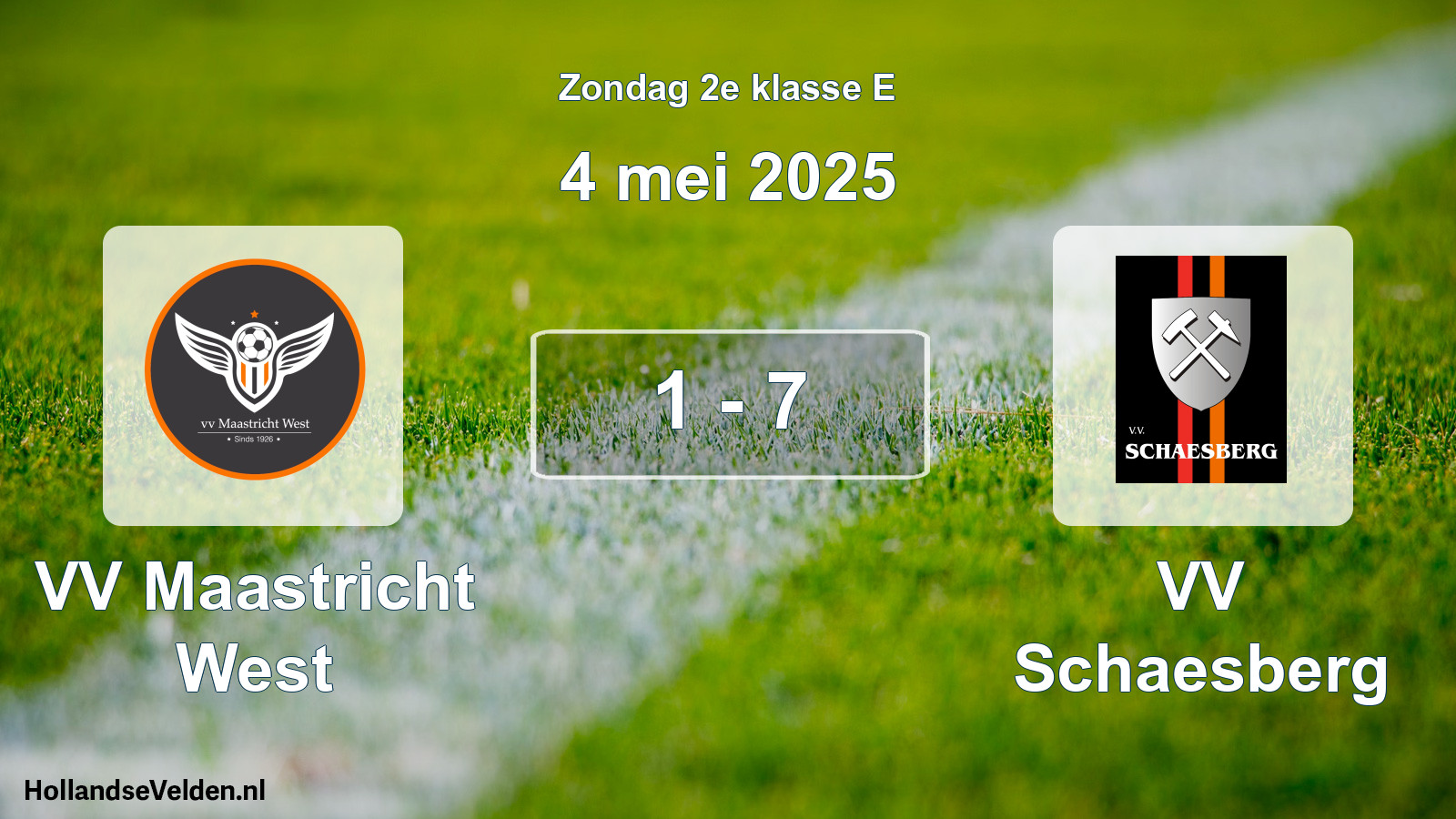 Total number of matches played: VV Maastricht West - VV Schaesberg 1 - 7 (4 May 2025)