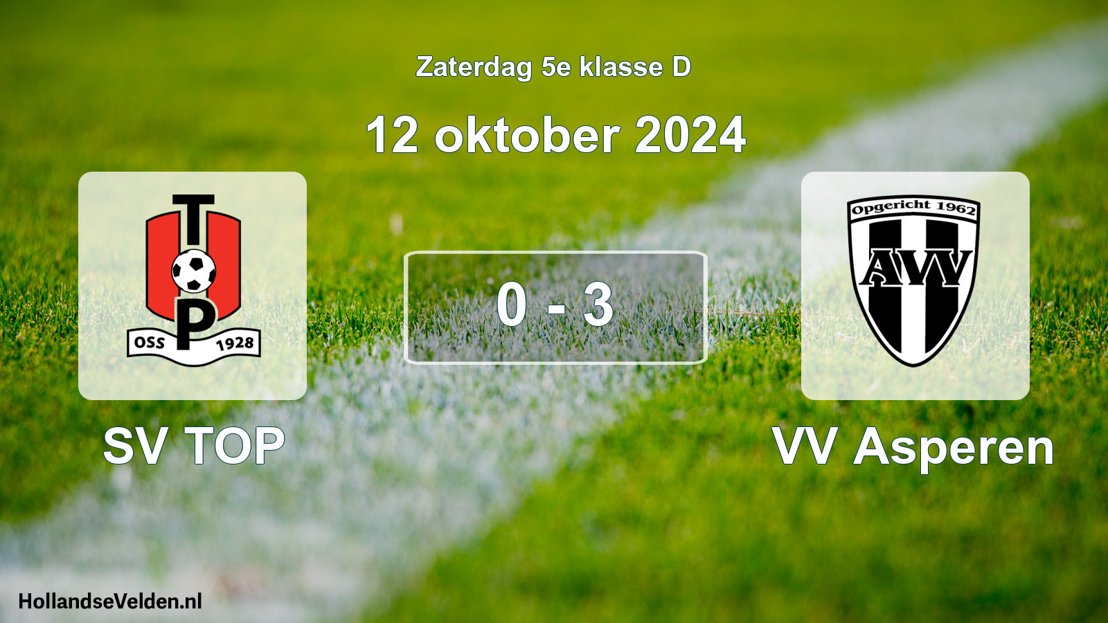 Total number of matches played: SV TOP - VV Asperen 0 - 3 (12 October 2024)