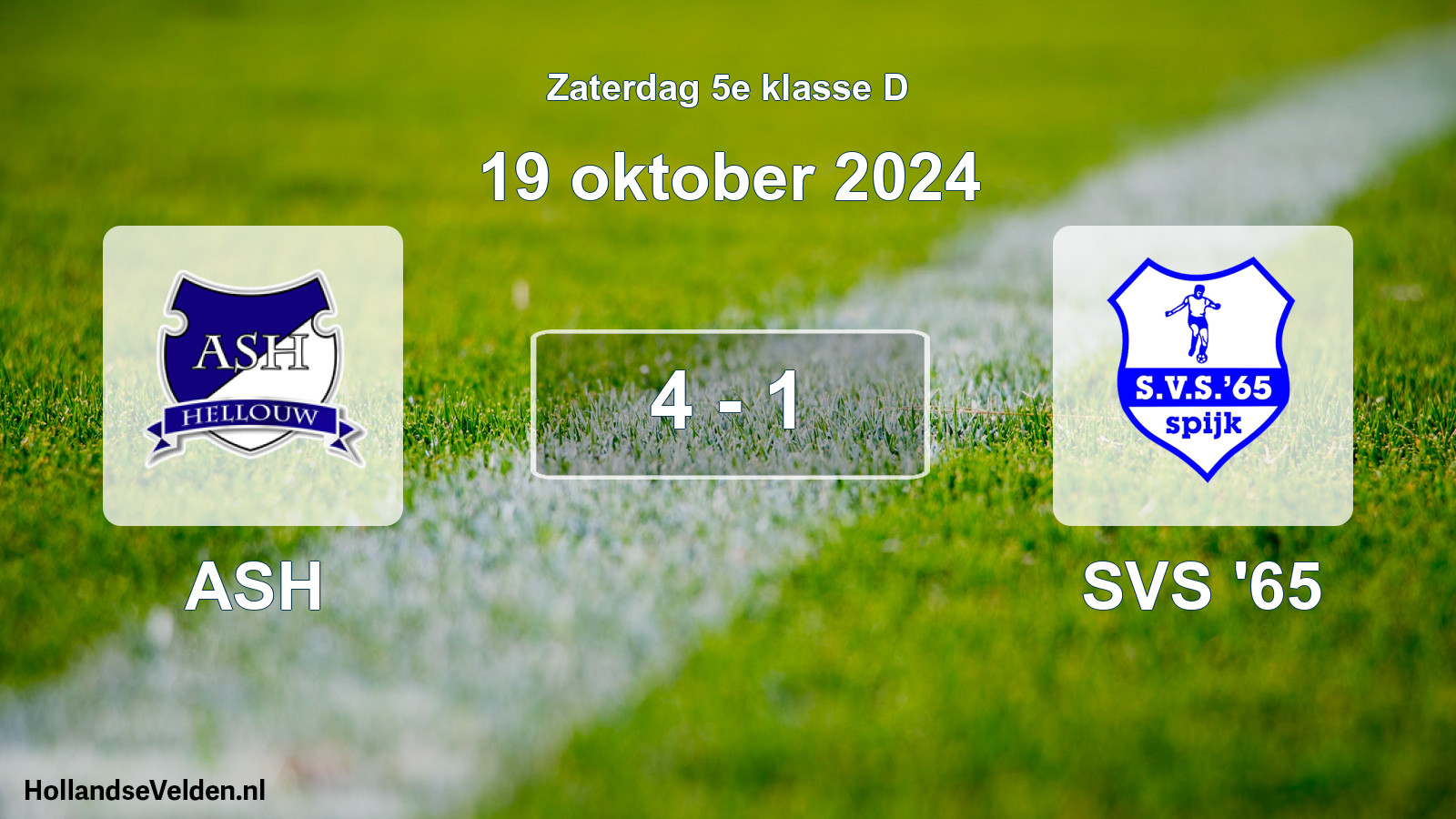 Total number of matches played: ASH - SVS '65 4 - 1 (19 October 2024)
