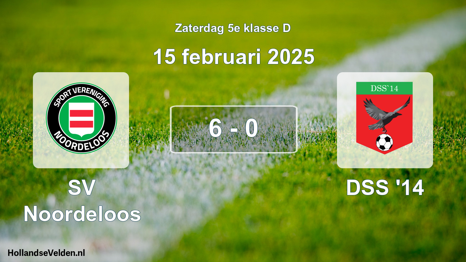 Total number of matches played: SV Noordeloos - DSS '14 6 - 0 (15 February 2025)