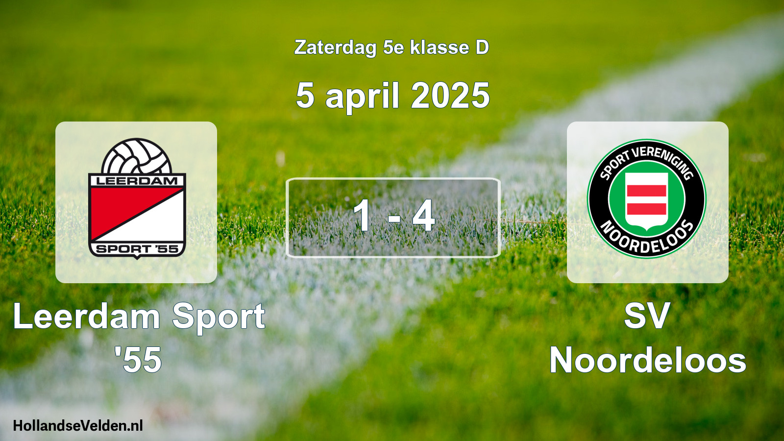 Total number of matches played: Leerdam Sport '55 - SV Noordeloos 1 - 4 (5 April 2025)