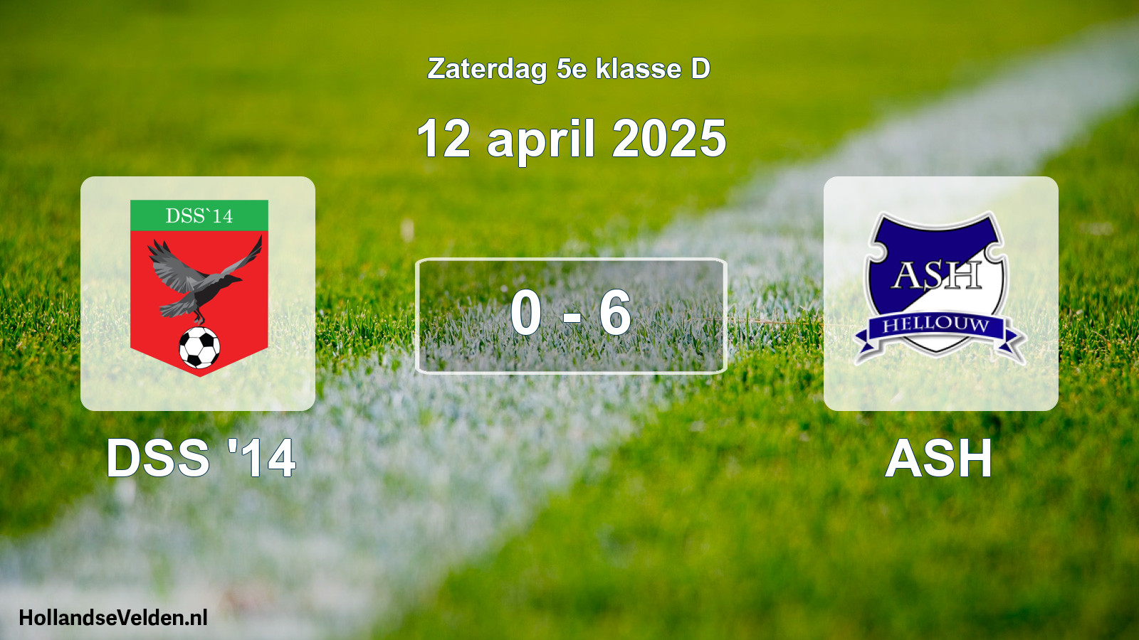 Total number of matches played: DSS '14 - ASH 0 - 6 (12 April 2025)