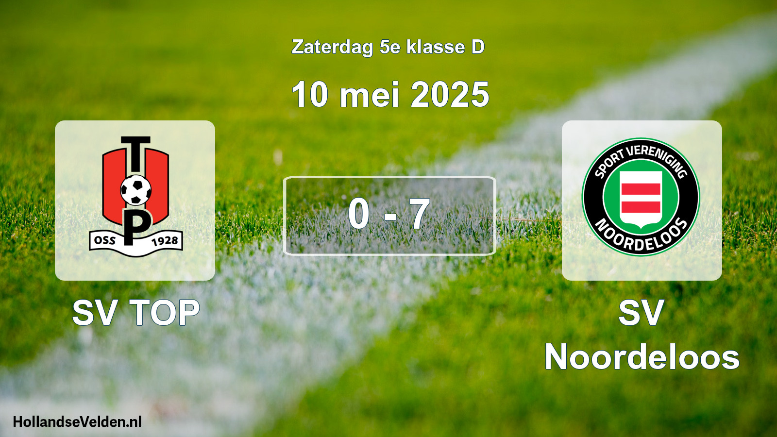 Total number of matches played: SV TOP - SV Noordeloos 0 - 7 (10 May 2025)