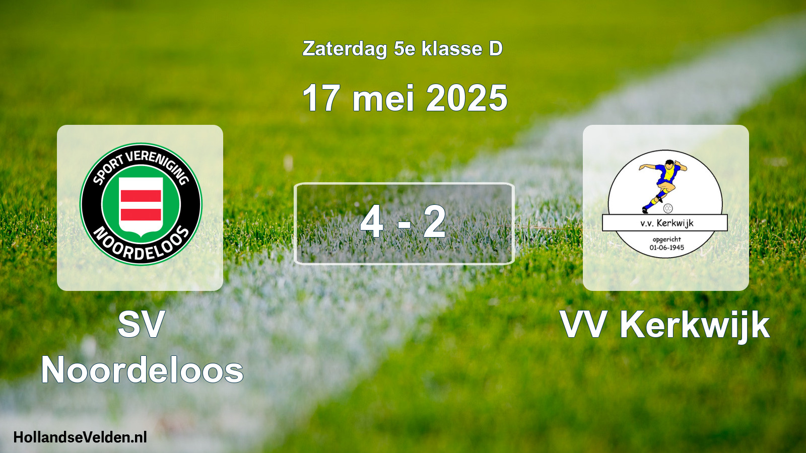 Total number of matches played: SV Noordeloos - VV Kerkwijk 4 - 2 (17 May 2025)