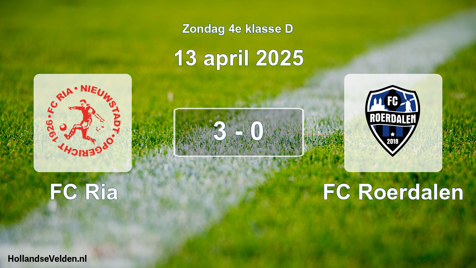 Total number of matches played: FC Ria - FC Roerdalen 3 - 0 (13 April 2025)