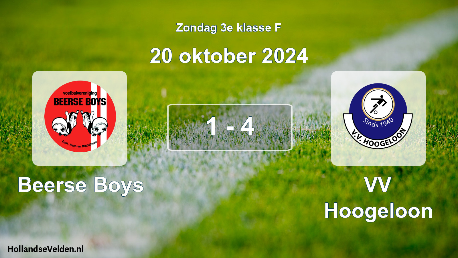 Total number of matches played: Beerse Boys - VV Hoogeloon 1 - 4 (20 October 2024)