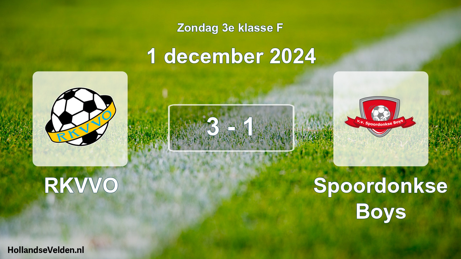 Total number of matches played: RKVVO - Spoordonkse Boys 3 - 1 (1 December 2024)