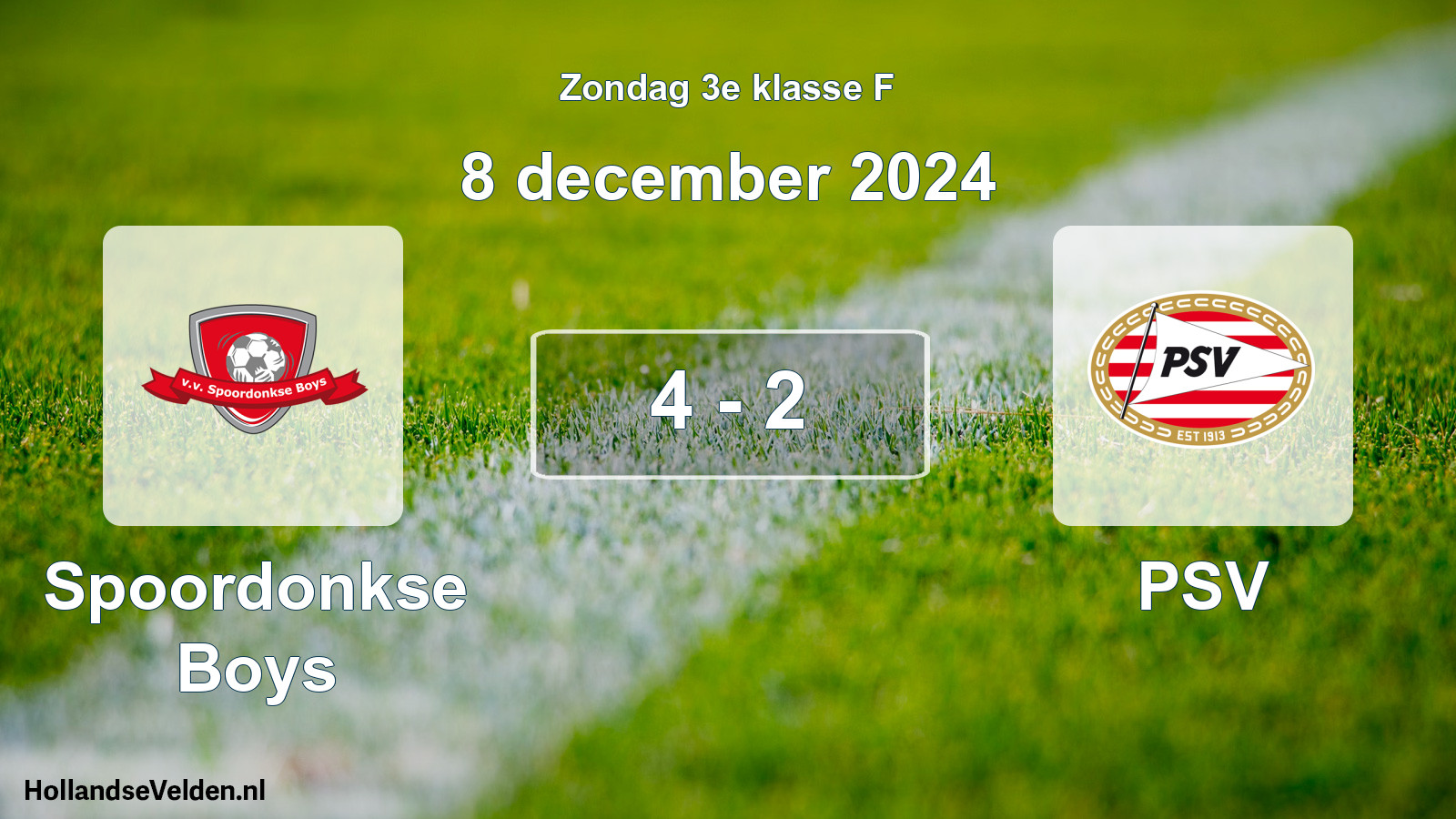 Total number of matches played: Spoordonkse Boys - PSV 4 - 2 (8 December 2024)