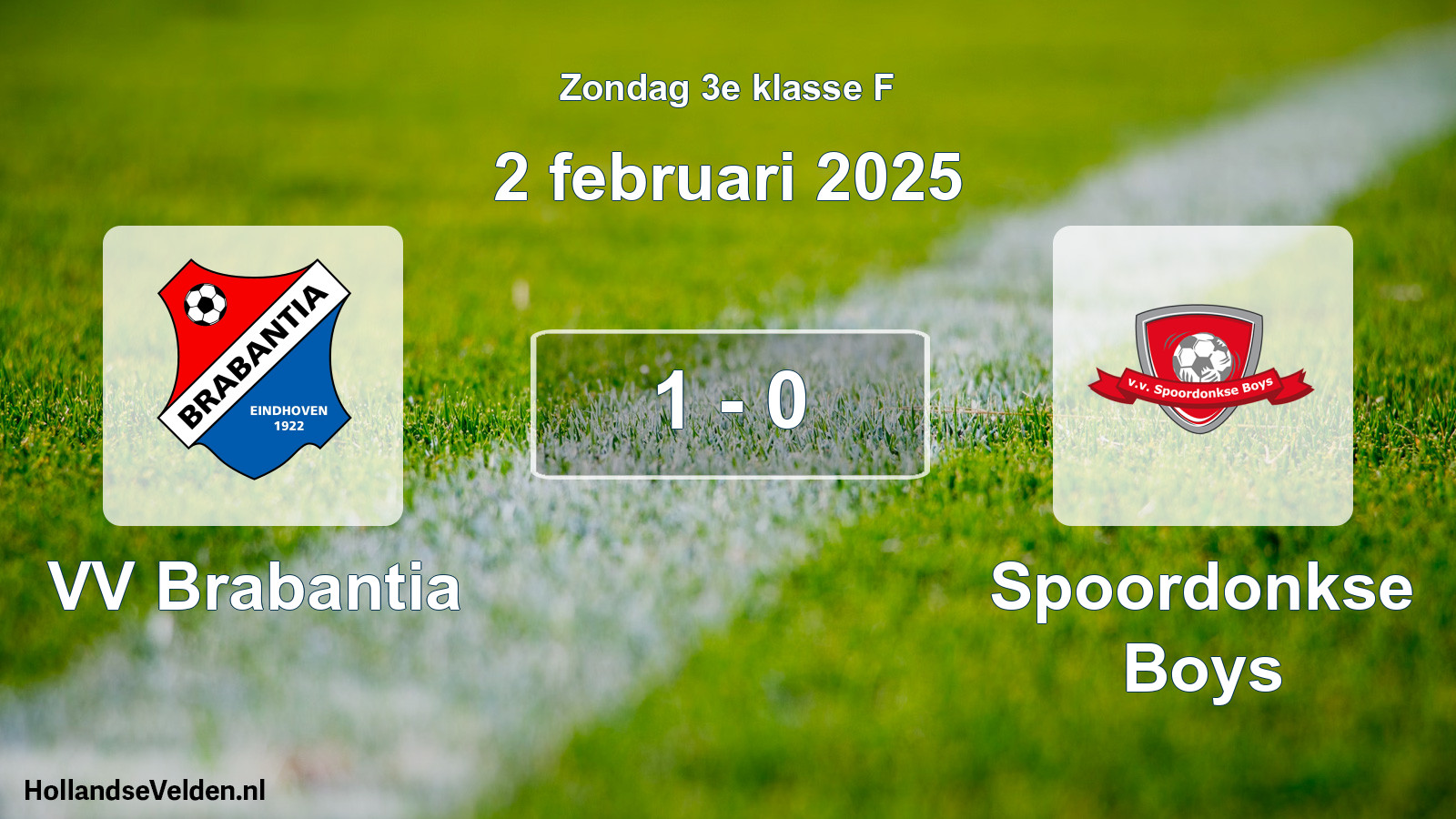 Total number of matches played: VV Brabantia - Spoordonkse Boys 1 - 0 (2 February 2025)