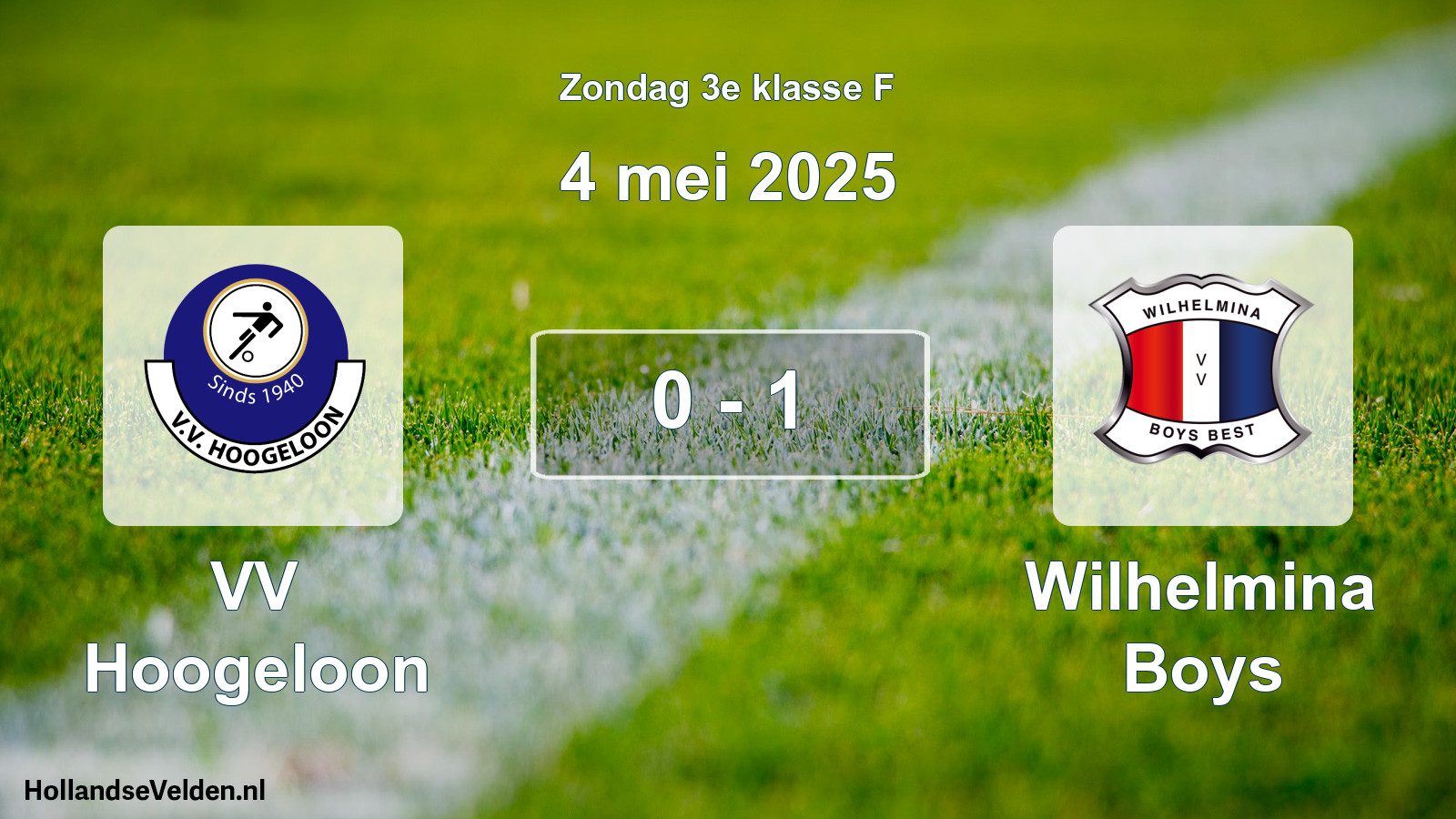 Total number of matches played: VV Hoogeloon - Wilhelmina Boys 0 - 1 (4 May 2025)