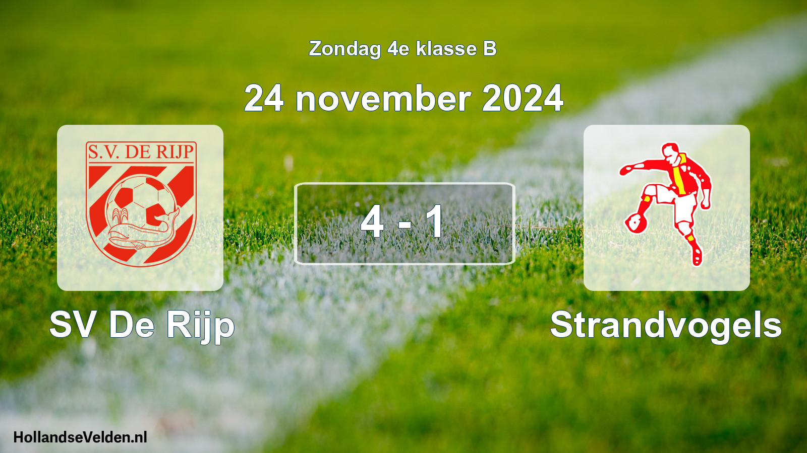 Total number of matches played: SV De Rijp - Strandvogels 4 - 1 (24 November 2024)
