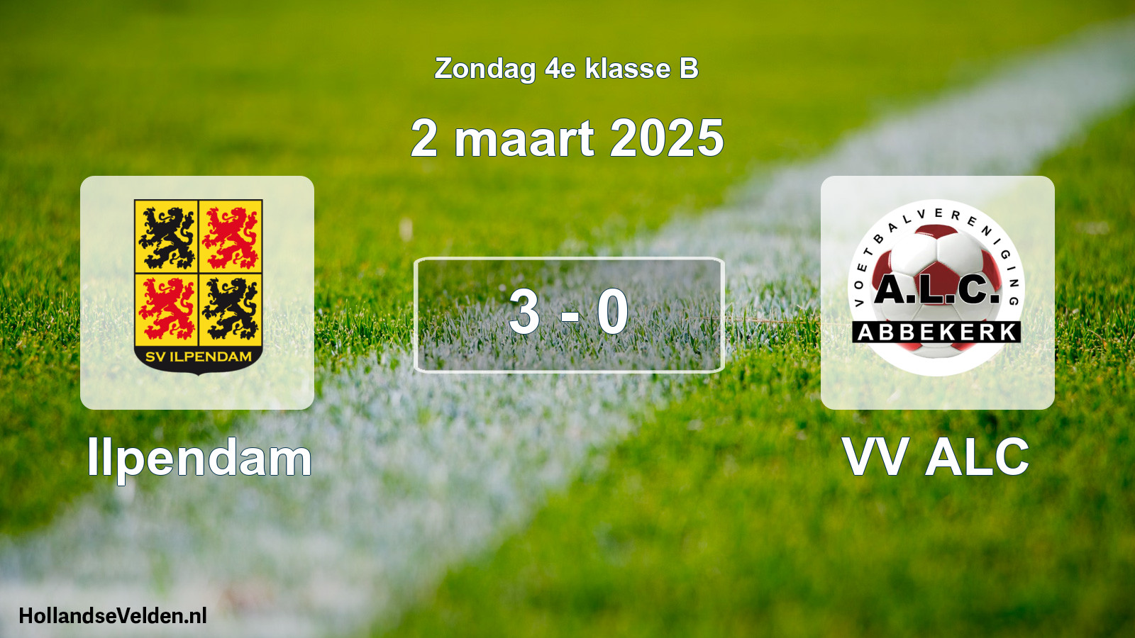 Total number of matches played: Ilpendam - VV ALC 3 - 0 (2 March 2025)