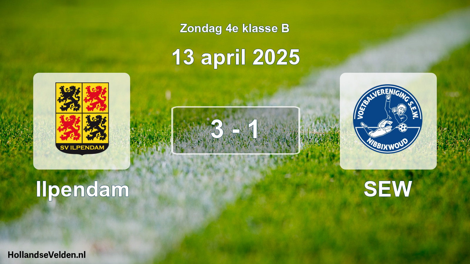 Total number of matches played: Ilpendam - SEW 3 - 1 (13 April 2025)