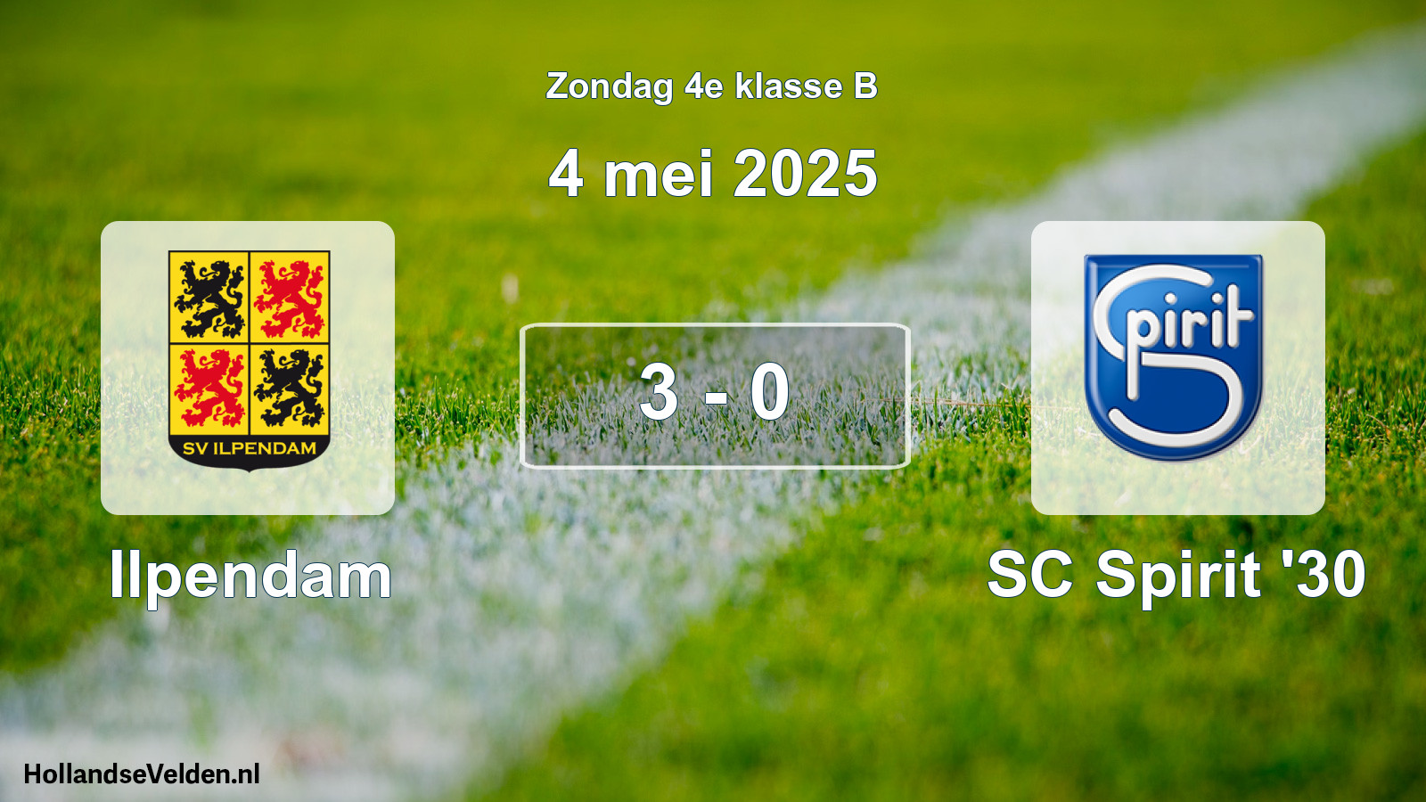 Total number of matches played: Ilpendam - SC Spirit '30 3 - 0 (4 May 2025)
