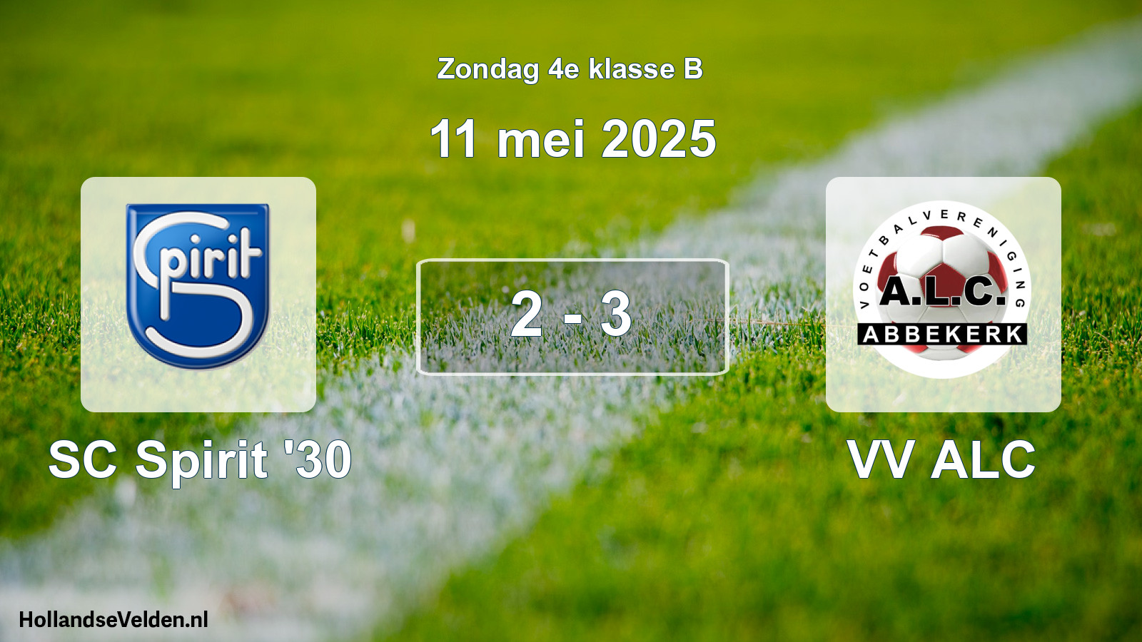 Total number of matches played: SC Spirit '30 - VV ALC 2 - 3 (11 May 2025)