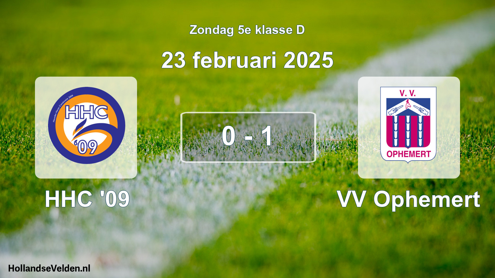 Total number of matches played: HHC '09 - VV Ophemert 0 - 1 (23 February 2025)