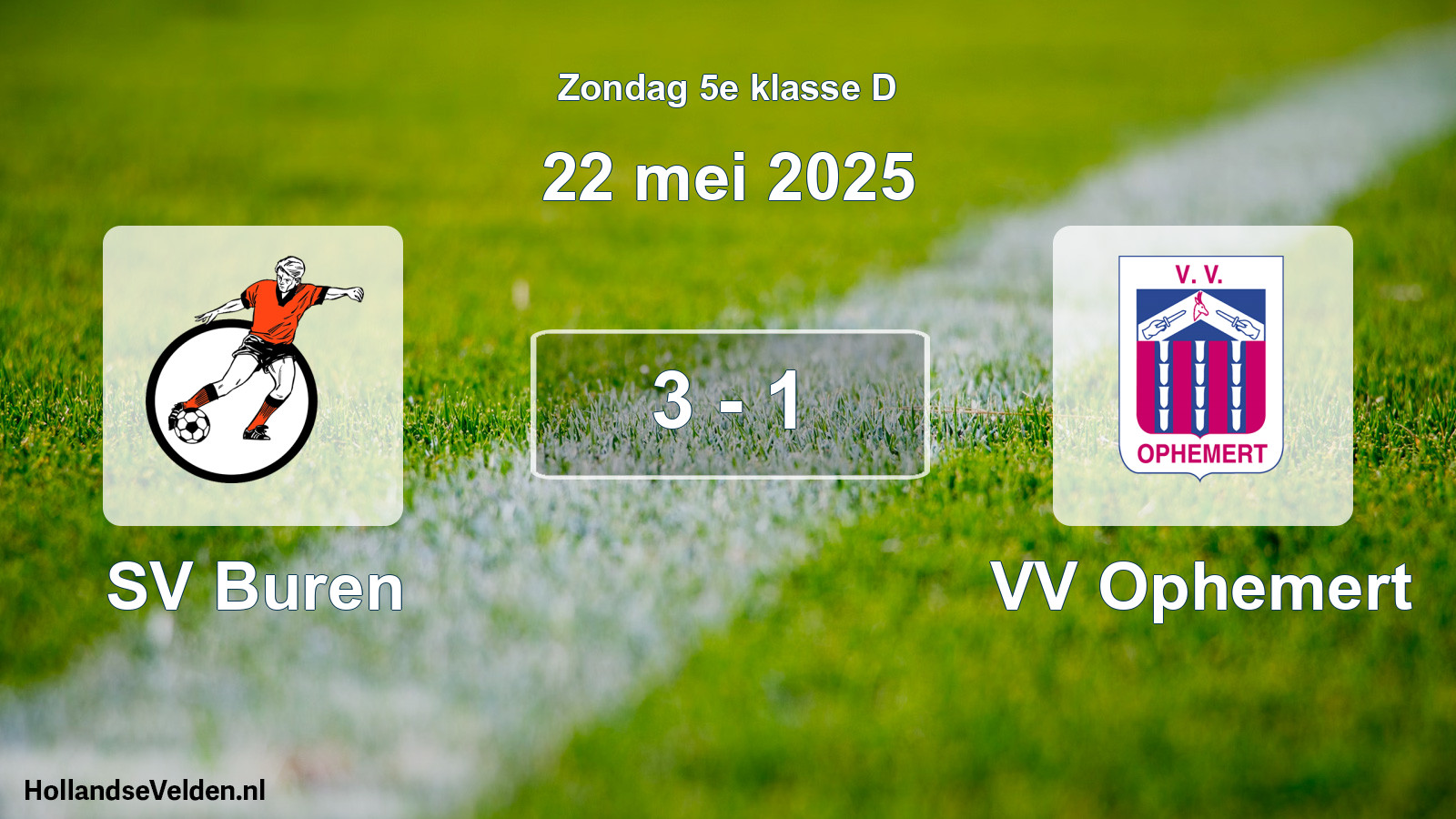 Total number of matches played: SV Buren - VV Ophemert 3 - 1 (22 May 2025)