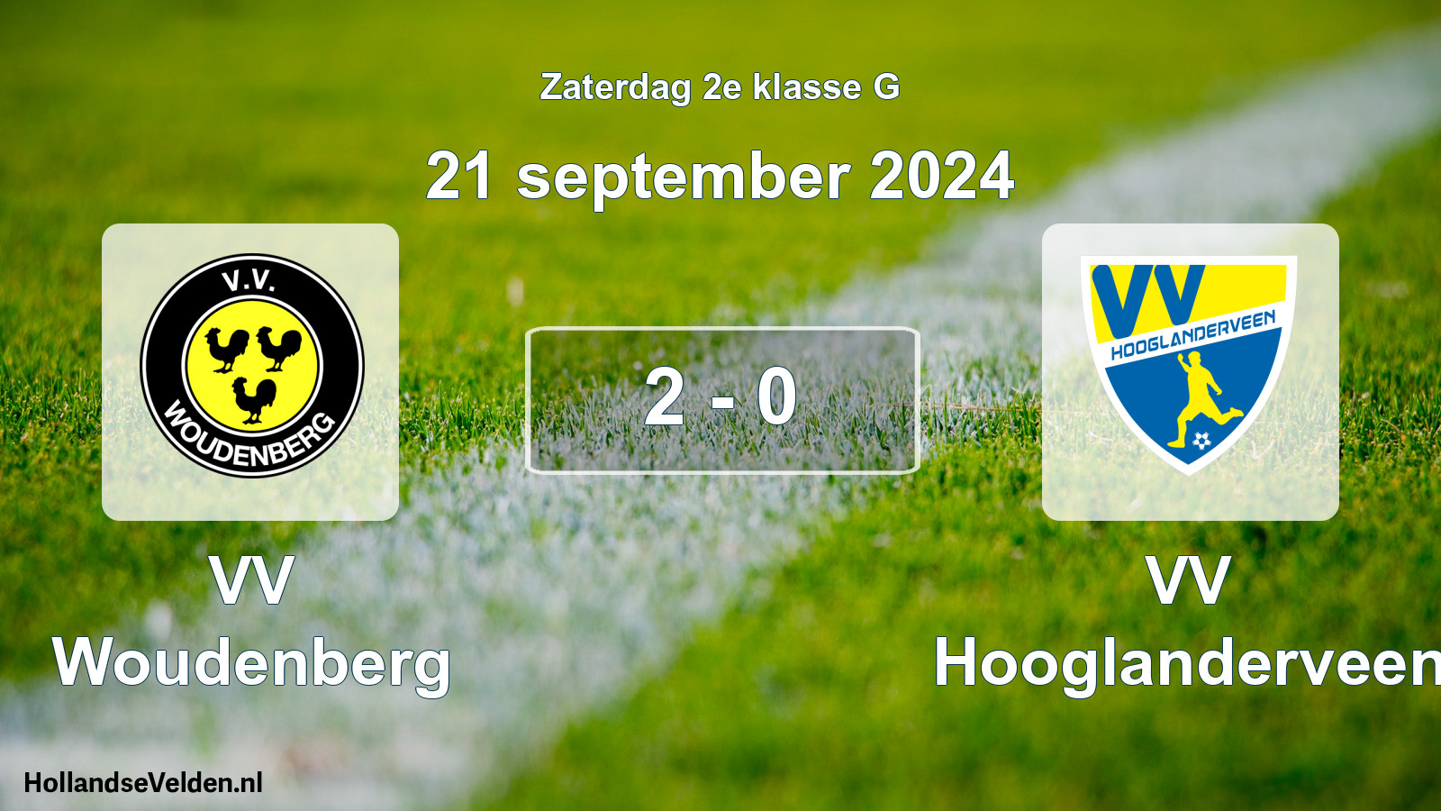 Total number of matches played: VV Woudenberg - VV Hooglanderveen 2 - 0 (21 September 2024)